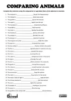 Vista previa - Hojas de trabajo - COMPARING ANIMALS – Explanation & Worksheet - página 1