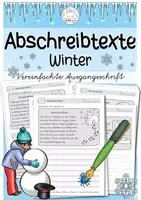 Vorschau - Arbeitsblätter - Abschreibtexte Winter | Vereinfachte Ausgangsschrift (VA) | Grundschule - Deckblatt