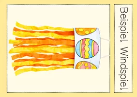 Vorschau - Arbeitsblätter - Ostern Kunst Windspiel Klasse 1 & 2 basteln im Frühling - Seite 1