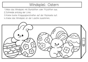 Vorschau - Arbeitsblätter - Ostern Kunst Windspiel Klasse 1 & 2 basteln im Frühling - Seite 2