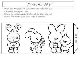 Vorschau - Arbeitsblätter - Ostern Kunst Windspiel Klasse 1 & 2 basteln im Frühling - Seite 3