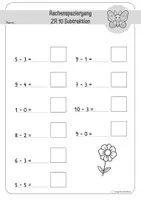 Vorschau - Arbeitsblätter - Rechenspaziergang Klasse 1: ZR10 Subtraktion. 3-fach differenziert. Frühling. Minus - Seite 3