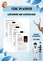 Vorschau - Arbeitsblätter - Heimische Tiere im Winter. AB 2: Winterruhe und Winterschlaf - Deckblatt