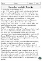 Vorschau - Arbeitsblätter - Kolumbus entdeckt Amerika – Arbeitsblätter mit Lesetext & Leseverstehen - Seite 1