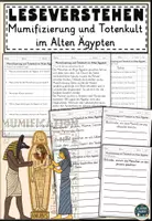 Vorschau - Arbeitsblätter - Mumifizierung und Totenkult im Alten Ägypten – Arbeitsblätter mit Lesetext & Leseverstehen - Deckblatt