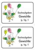 Vorschau - Arbeitsblätter - Sachaufgaben-Kartei, Teil E - Gewichte - Seite 1
