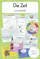 Vorschau - Stationenlernen - Lernwerkstatt „Zeit“ – Wochentage, Monate, Kalender, Datum und Feste im Jahr - Deckblatt