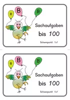 Vorschau - Arbeitsblätter - Sachaufgaben-Kartei, Teil B - Einmaleins bis 100 - Seite 1