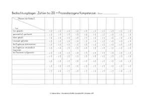 Vorschau - Arbeitsblätter - Rückmelde- und Beobachtungbögen: Zahlenraum bis 20 - Seite 3