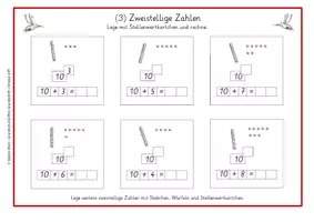 Vorschau - Arbeitsblätter - Arbeitsblattsammlung Gans - Zahlen im Zahlenraum bis 20 -Grundschrift - Seite 3
