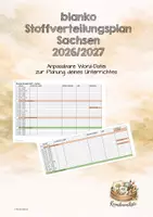 Vorschau - Lehrpläne/Lehrermaterial - blanko Stoffverteilungsplan SACHSEN 26/27 - Deckblatt