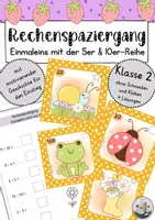 Vorschau - Spiele - Rechenspaziergang Klasse 2: Einmaleins mit 5 und 10. Multiplikation im Frühling. 1x1 - Deckblatt