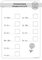 Vorschau - Spiele - Rechenspaziergang Klasse 2: Einmaleins mit 5 und 10. Multiplikation im Frühling. 1x1 - Seite 3