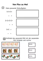 Vorschau - Arbeitsblätter - Von Plus zu Mal - Einführung Einmaleins Klasse 2 - Seite 2