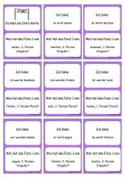Vorschau - Spiele - Zeitformen Verben in Futur 1: Spiel "ich habe ... wer hat ... ? - Deckblatt