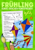 Vorschau - Arbeitsblätter - Bunte Drachen im Frühling - Komplementär Farben Kunstprojekt - Deckblatt