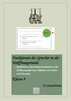 Vorschau - Arbeitsblätter - Die Funktionen der Sprecher in der Eröffnungsrunde - Deckblatt