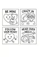 Vorschau - Mal- und Bastelvorlagen - Valentines Day Love Idioms zum Ausmalen - Seite 2