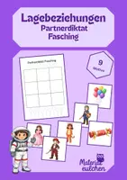 Vorschau - Stationenlernen - Lagebeziehungen Partnerdiktat Fasching/Karneval - Deckblatt