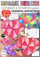 Vorschau - Mal- und Bastelvorlagen - Mosaik-Herzen - Valentinstag / Muttertag / Kreativprojekt Kunst Herz - Deckblatt
