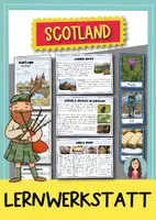 Vorschau - Arbeitsblätter - Schottland Lernwerkstatt / Stationenlernen Englisch / Scotland Learning Stations - Deckblatt