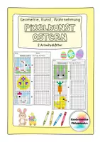 Vorschau - Arbeitsblätter - Pixelkunst Ostern - Geometrie, Kunst, Wahrnehmung - Deckblatt