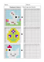 Vorschau - Arbeitsblätter - Pixelkunst Ostern - Geometrie, Kunst, Wahrnehmung - Seite 1