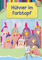 Vorschau - Mal- und Bastelvorlagen - Kunst Ostern, Hühner im Farbtopf, Grundschule - Deckblatt