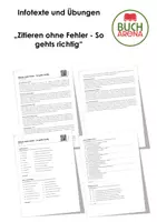 Vorschau - Arbeitsblätter - Zitieren ohne Fehler - So gehts richtig (Infotext und Übungen) - Deckblatt