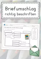 Vorschau - Arbeitsblätter - Arbeitsblatt Briefumschlag beschriften - Deckblatt