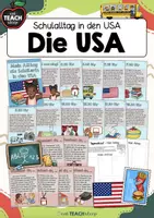Vorschau - Arbeitsblätter - Typischer Schulalltag in den USA - Mini-Material - Deckblatt