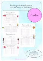 Vorschau - Arbeitsblätter - Karneval Rechengeschichten (Rechnen in Schritten mit ZÜ) - Deckblatt