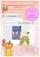 Vorschau - Arbeitsblätter - Materialpaket zu Karneval/Fasching für Deutsch und Mathe - Seite 1