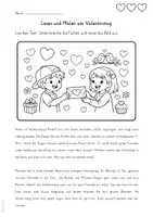 Vorschau - Mal- und Bastelvorlagen - 1) Lesen und Malen am Valentinstag - differenziertes Lesetraining - editierbare Datei - Seite 1
