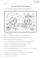 Vorschau - Mal- und Bastelvorlagen - 1) Lesen und Malen am Valentinstag - differenziertes Lesetraining - editierbare Datei - Seite 2