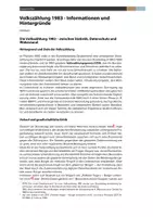 Vorschau - Arbeitsblätter - Volkszählung 1983 - Infotext mit Aufgaben und Lösungen (Geschichte/Politik) - Seite 1