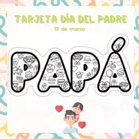 Vista previa - Manualidades / Dibujos para colorear - Tarjeta felicitación especial Día del Padre - página 1