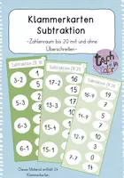 Vorschau - Anderer Materialtyp - Klammerkarten - Subtraktion im Zahlenraum bis 20 - Deckblatt