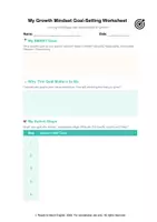 Vorschau - Arbeitsblätter - Goal-Setting & Growth Mindset Package – SMART Goals, Reflection Worksheets & Presentation Slides - Seite 1