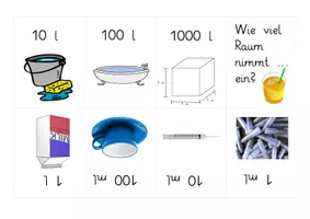 Vorschau - Merkblätter - 3x Faltbuch zu Repräsentanten von Längen, Gewichten und Volumina - Seite 2