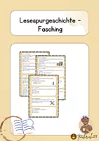 Vorschau - Arbeitsblätter - Lesespurgeschichte - Das verschwundene Faschingskostüm - Deckblatt