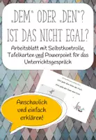 Vorschau - Arbeitsblätter - 4 Fälle: dem oder den? AB+ Kontrolle, Tafelmaterial - Deckblatt
