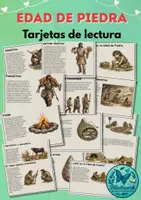 Vista previa - Tarjetas / Manipulativos - Edad de Piedra: Tarjetas de lectura Prehistoria | Primaria - Portada