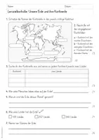 Vorschau - Test - Kontinente & Erde - Lernzielkontrolle / Test (4./5./6. Klasse) - Seite 1