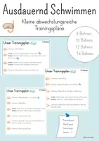 Vorschau - Aufgabenkarten - Ausdauer im Schwimmunterricht trainieren - Trainingspläne - Deckblatt