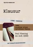 Vorschau - Test - Klausur Deutsch Oberstufe – Barock – Paul Fleming „An sich“ – Analyse mit Erwartungshorizont - Deckblatt