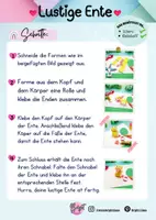 Vorschau - Arbeitsblätter - Lustige Ente– Basteln Schneiden & Kleben –Bastelmaterial - Seite 1