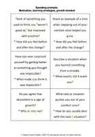 Vorschau - Arbeitsblätter - Speaking prompts: Motivation, learning strategies & growth mindset - Seite 2
