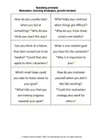 Vorschau - Arbeitsblätter - Speaking prompts: Motivation, learning strategies & growth mindset - Seite 3