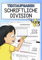Vorschau - Arbeitsblätter - Schriftliche Division – Sachaufgaben (Mathe Klasse 3-4) - Deckblatt